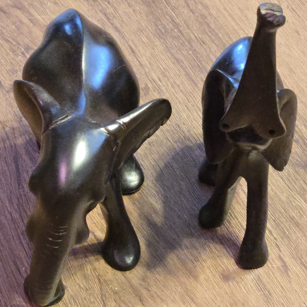 Elegant Black Elephant Figurines